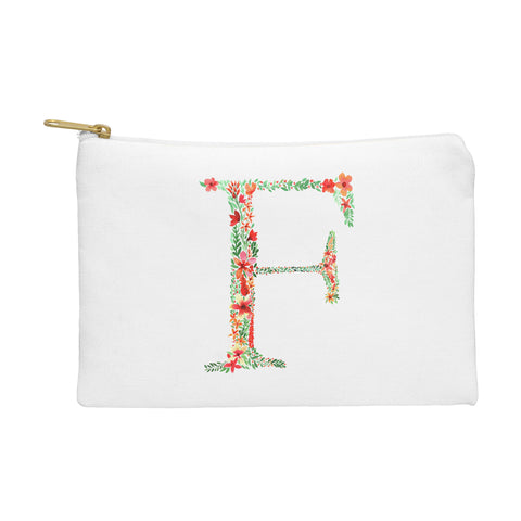 Amy Sia Floral Monogram Letter F Pouch