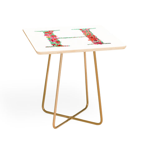 Amy Sia Floral Monogram Letter H Side Table