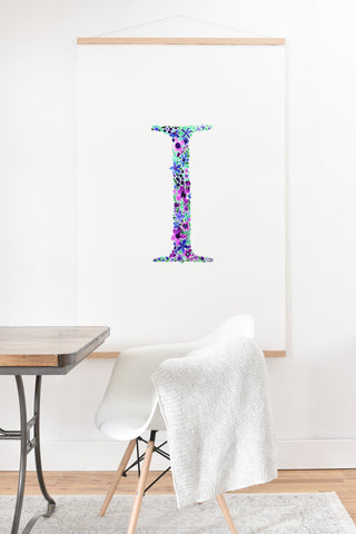 Amy Sia Floral Monogram Letter I Art Print And Hanger