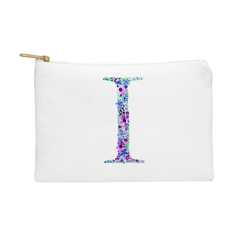 Amy Sia Floral Monogram Letter I Pouch