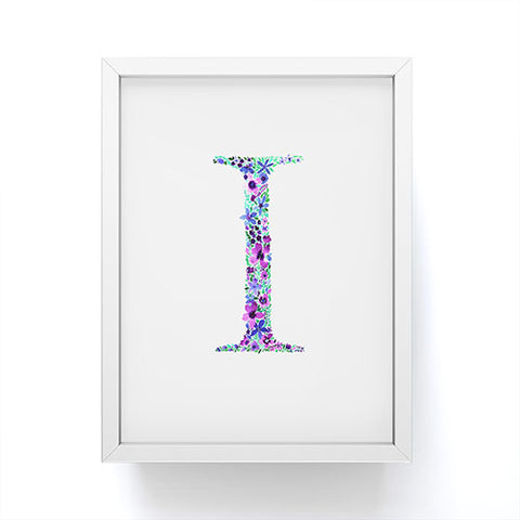 Amy Sia Floral Monogram Letter I Framed Mini Art Print