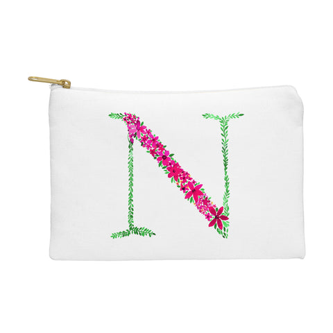 Amy Sia Floral Monogram Letter N Pouch