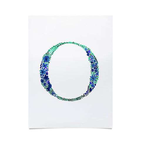 Amy Sia Floral Monogram Letter O Poster
