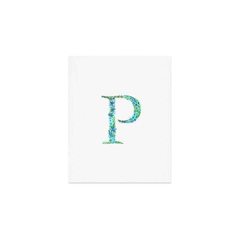 Amy Sia Floral Monogram Letter P Art Print