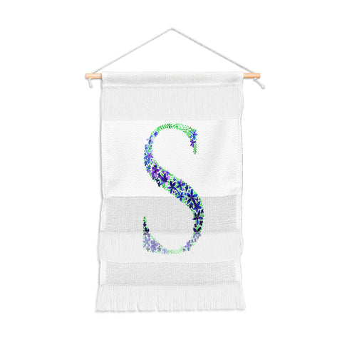 Amy Sia Floral Monogram Letter S Wall Hanging Portrait