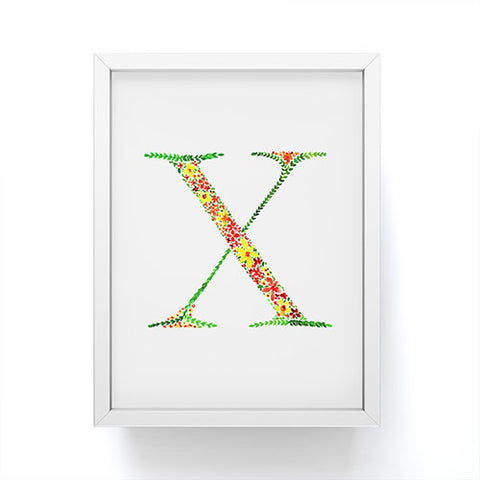 Amy Sia Floral Monogram Letter X Framed Mini Art Print