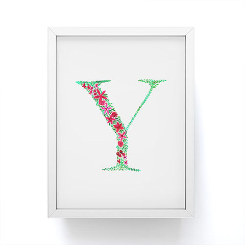 Amy Sia Floral Monogram Letter Y Framed Mini Art Print