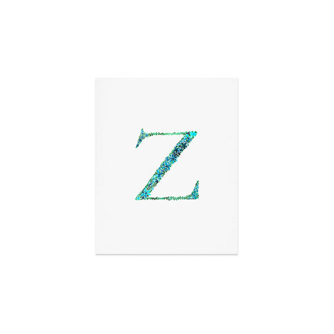 Amy Sia Floral Monogram Letter Z Art Print
