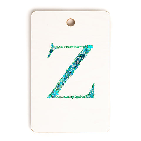 Amy Sia Floral Monogram Letter Z Cutting Board Rectangle