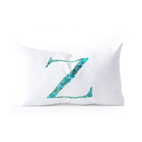Amy Sia Floral Monogram Letter Z Oblong Throw Pillow