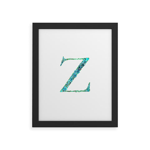 Amy Sia Floral Monogram Letter Z Framed Art Print