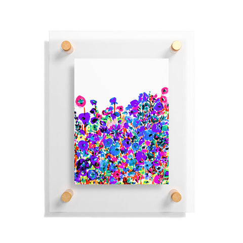 Amy Sia Flower Fields Blue Floating Acrylic Print