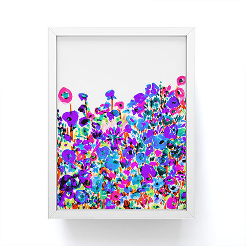 Amy Sia Flower Fields Blue Framed Mini Art Print