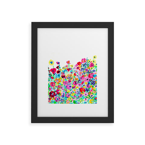 Amy Sia Flower Fields Pink Framed Art Print