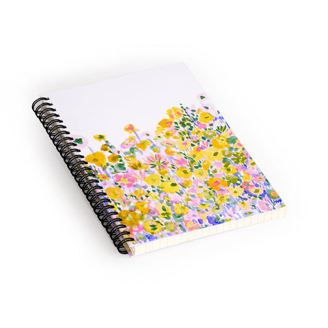Amy Sia Flower Fields Sunshine Spiral Notebook