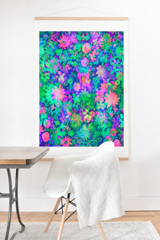 Amy Sia Fluro Floral Art Print And Hanger