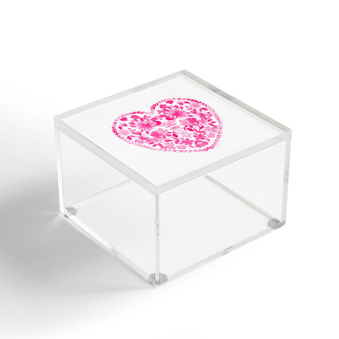 Amy Sia Folk Love Heart Pink Acrylic Box