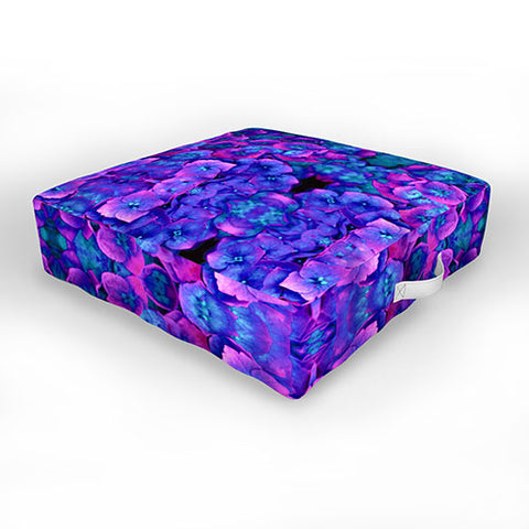 Amy Sia Future Floral Blue Outdoor Floor Cushion
