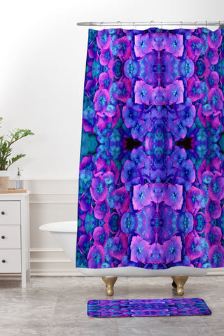 Amy Sia Future Floral Blue Shower Curtain And Mat