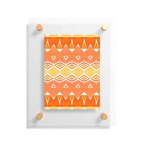 Amy Sia Geo Triangle 2 Orange Floating Acrylic Print