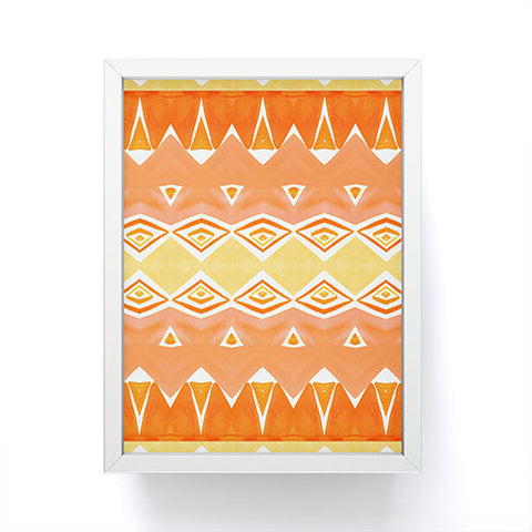 Amy Sia Geo Triangle 2 Orange Framed Mini Art Print