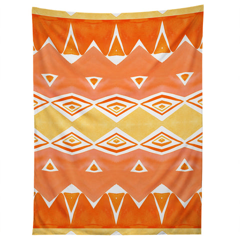 Amy Sia Geo Triangle 2 Orange Tapestry