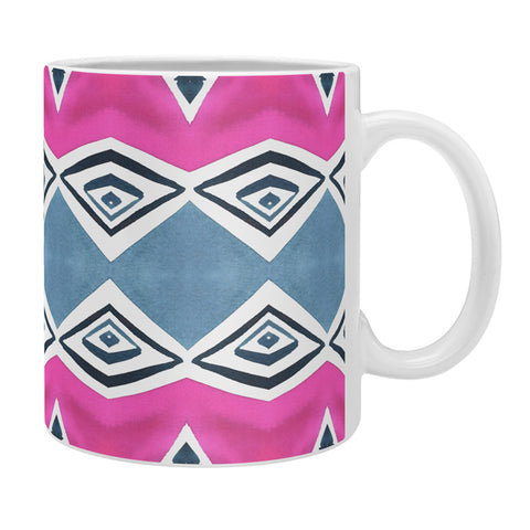 Amy Sia Geo Triangle 2 Pink Navy Coffee Mug