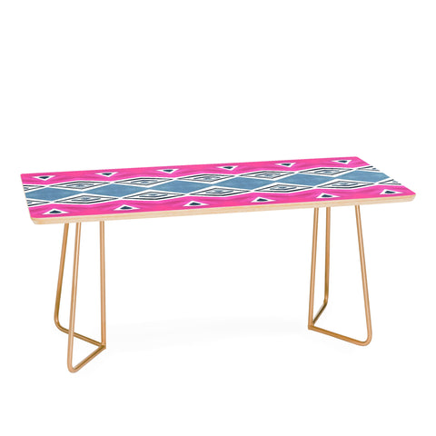 Amy Sia Geo Triangle 2 Pink Navy Coffee Table