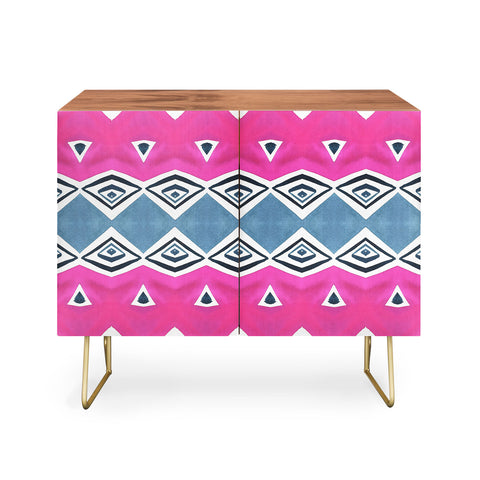 Amy Sia Geo Triangle 2 Pink Navy Credenza