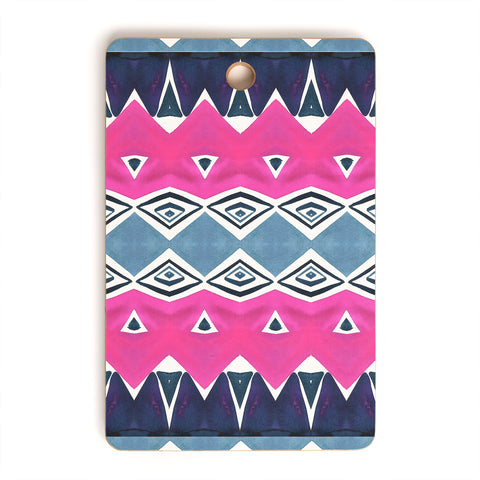 Amy Sia Geo Triangle 2 Pink Navy Cutting Board Rectangle