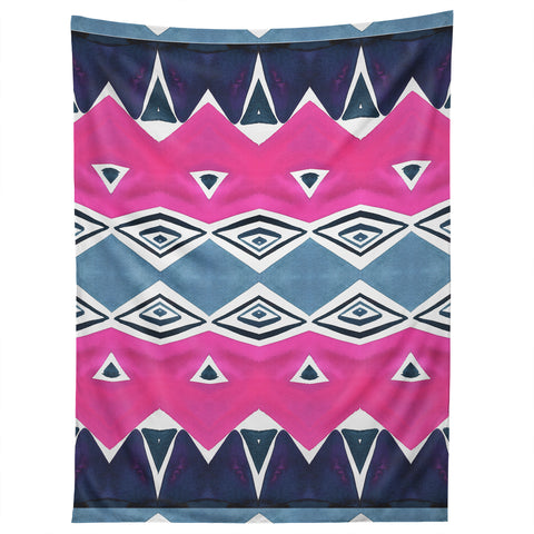 Amy Sia Geo Triangle 2 Pink Navy Tapestry