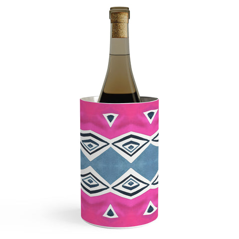 Amy Sia Geo Triangle 2 Pink Navy Wine Chiller