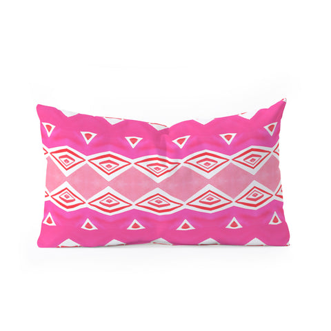 Amy Sia Geo Triangle 2 Pink Oblong Throw Pillow