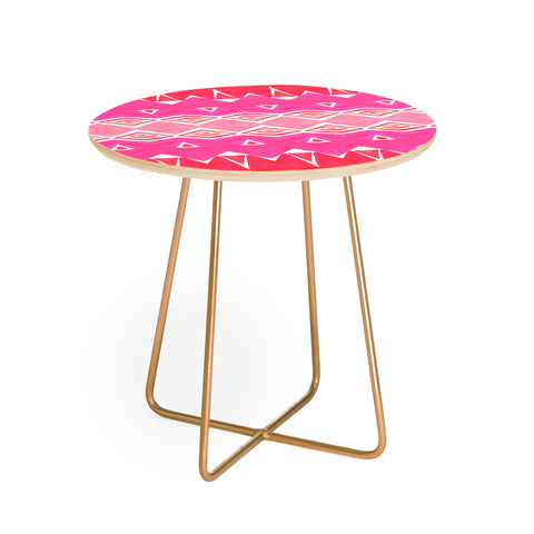 Amy Sia Geo Triangle 2 Pink Round Side Table