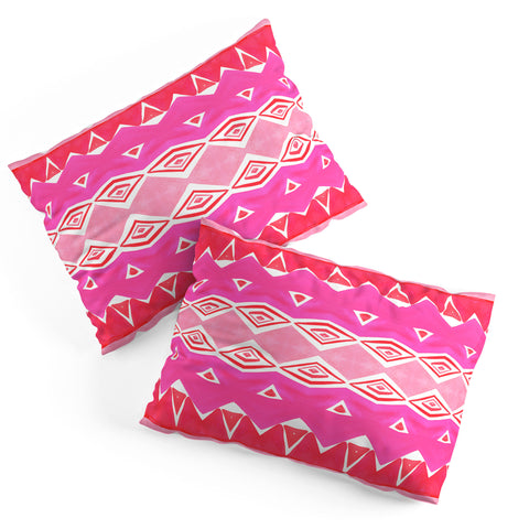 Amy Sia Geo Triangle 2 Pink Pillow Shams
