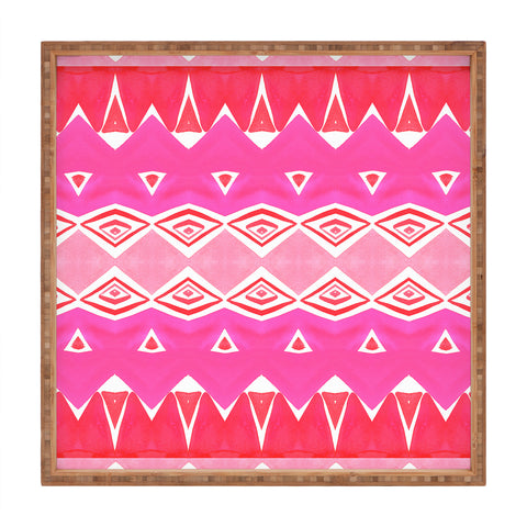 Amy Sia Geo Triangle 2 Pink Square Tray