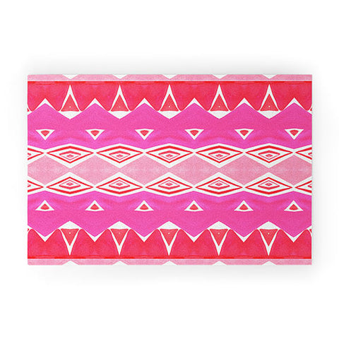 Amy Sia Geo Triangle 2 Pink Welcome Mat