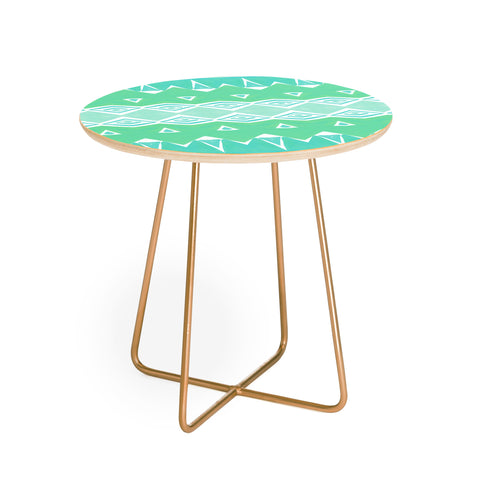 Amy Sia Geo Triangle 2 Sea Green Round Side Table