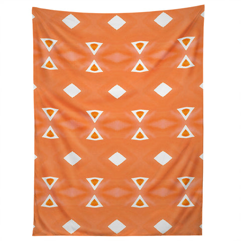 Amy Sia Geo Triangle 3 Orange Tapestry