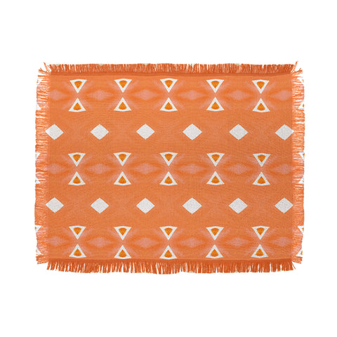 Amy Sia Geo Triangle 3 Orange Throw Blanket