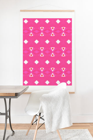 Amy Sia Geo Triangle 3 Pink Art Print And Hanger