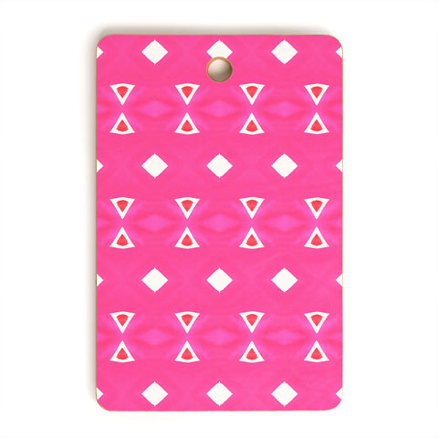 Amy Sia Geo Triangle 3 Pink Cutting Board Rectangle