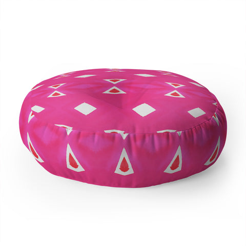 Amy Sia Geo Triangle 3 Pink Floor Pillow Round