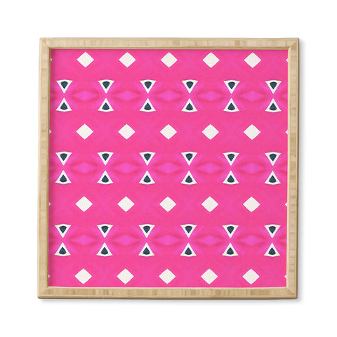 Amy Sia Geo Triangle 3 Pink Navy Framed Wall Art