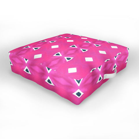 Amy Sia Geo Triangle 3 Pink Navy Outdoor Floor Cushion