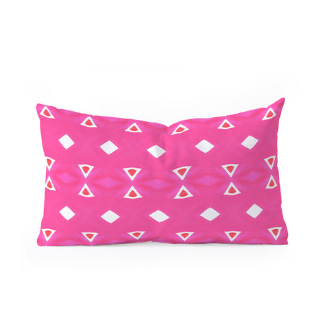 Amy Sia Geo Triangle 3 Pink Oblong Throw Pillow