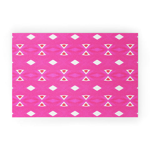 Amy Sia Geo Triangle 3 Pink Welcome Mat