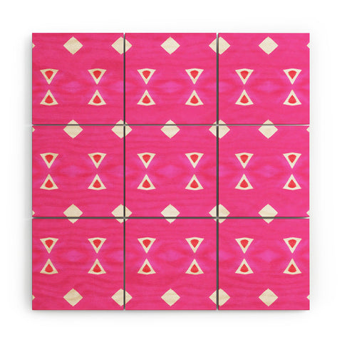 Amy Sia Geo Triangle 3 Pink Wood Wall Mural