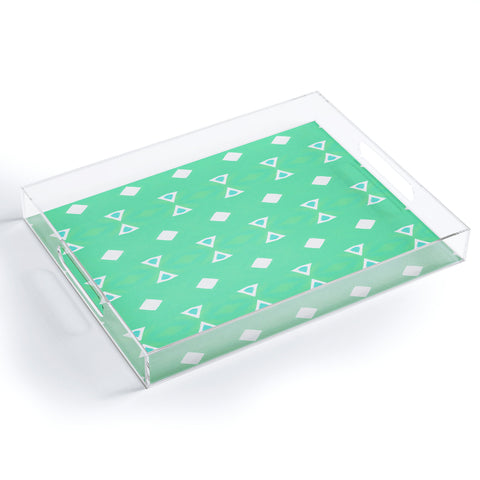 Amy Sia Geo Triangle 3 Sea Green Acrylic Tray