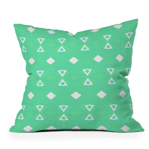 Amy Sia Geo Triangle 3 Sea Green Throw Pillow